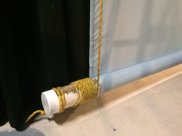 Bottom Roll Drop with Wraps of rope.